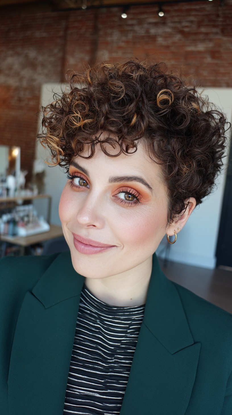 Chic Espresso Tendril Crop with Golden Highlights