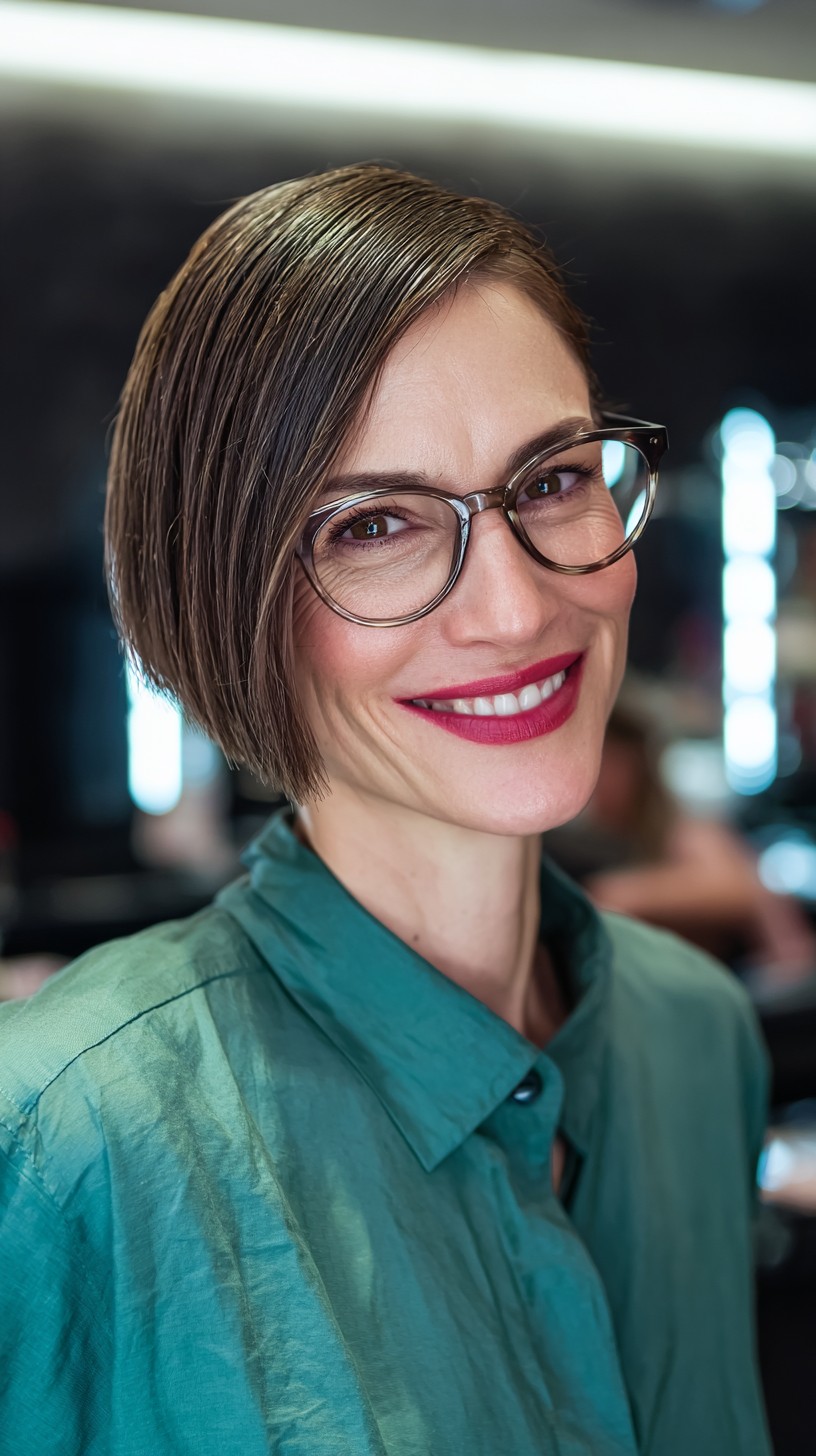 Chic Short Contoured Bob with Textured Finish