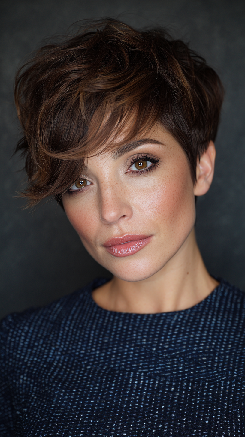 Chic Textured Pixie Cut with Subtle Highlights