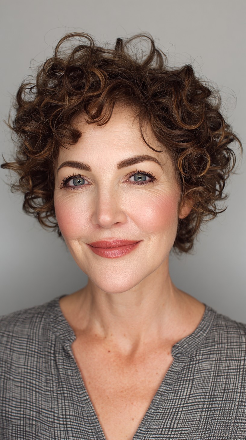 Classic Cinnamon Spiral Curls on Short Hair