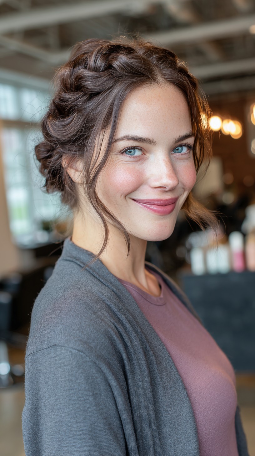 Enchanting Crown Braid with Loose Tendrils