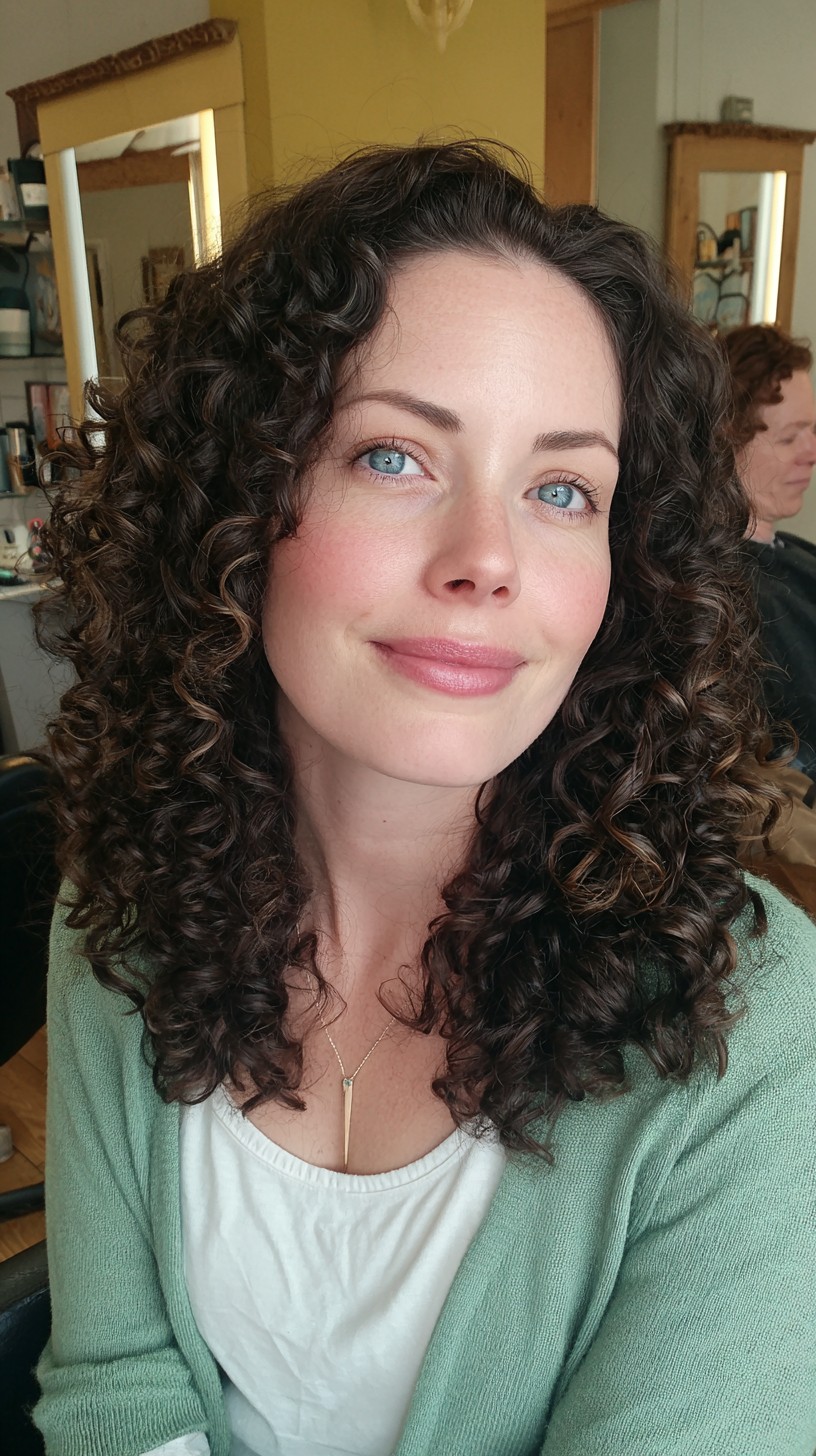 Lush Natural-Textured Shoulder-Length Curls