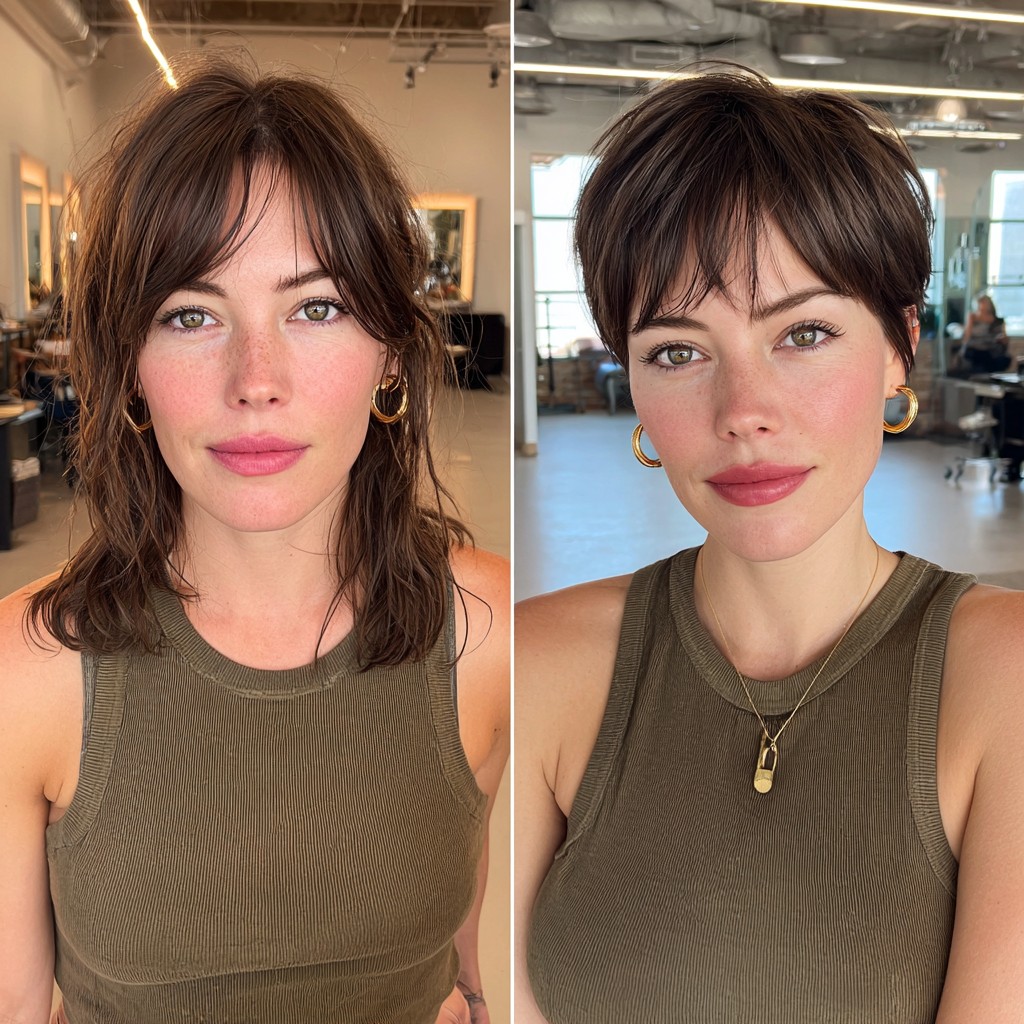 Modern Dual-Texture Bob with Bangs