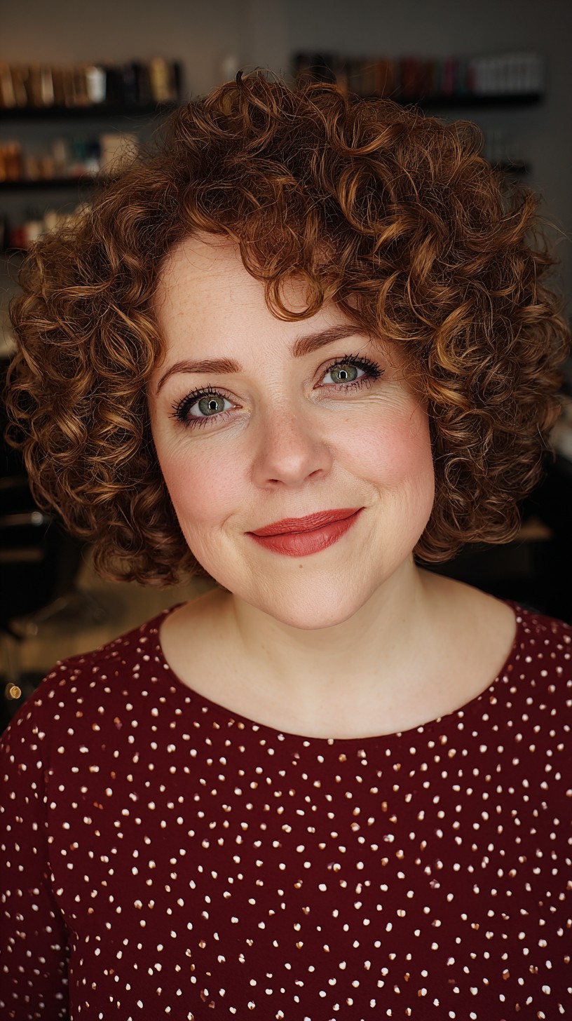 Rich Auburn Curls with Bouncy Layers