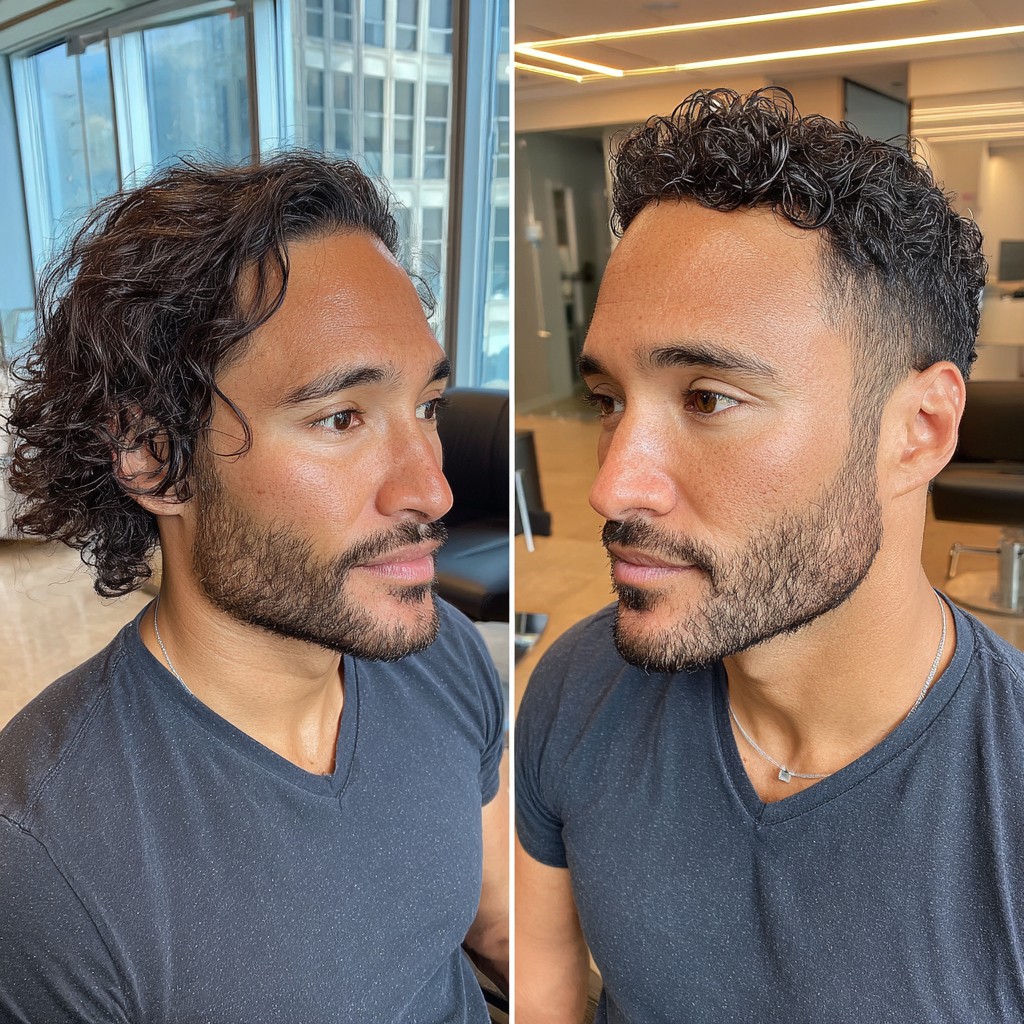 Sleek Tapered Curly Crop for Thick Hair