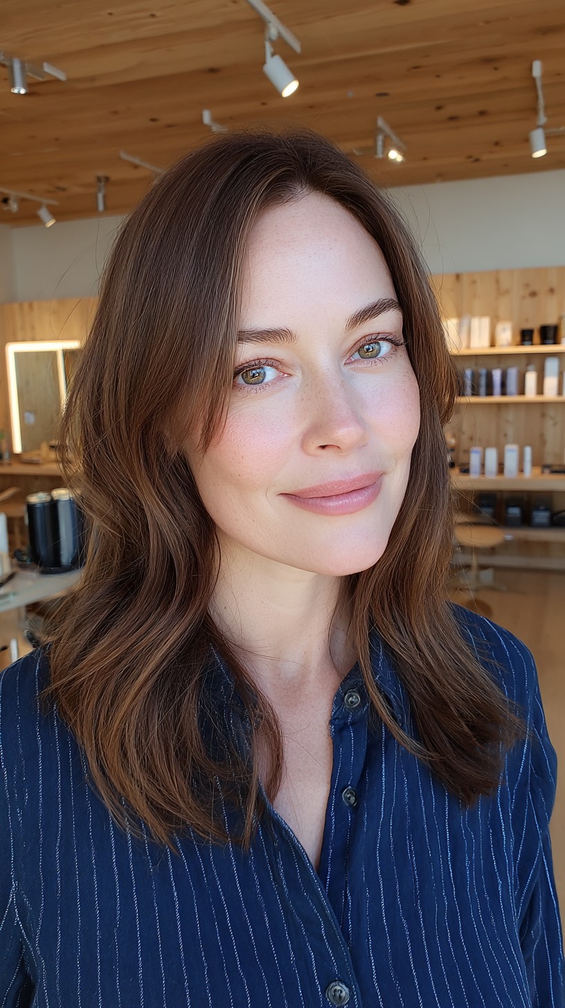 Soft Caramel Waves with Face-Framing Layers