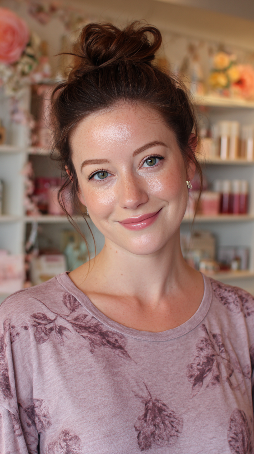Textured High Bun with Loose Strands
