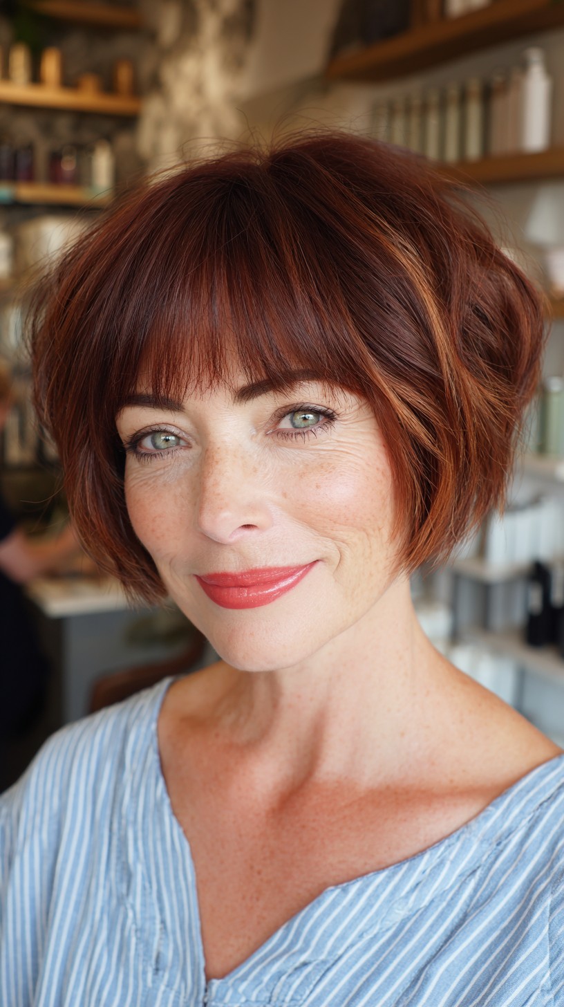 Vibrant Copper Bob with Flipped Ends