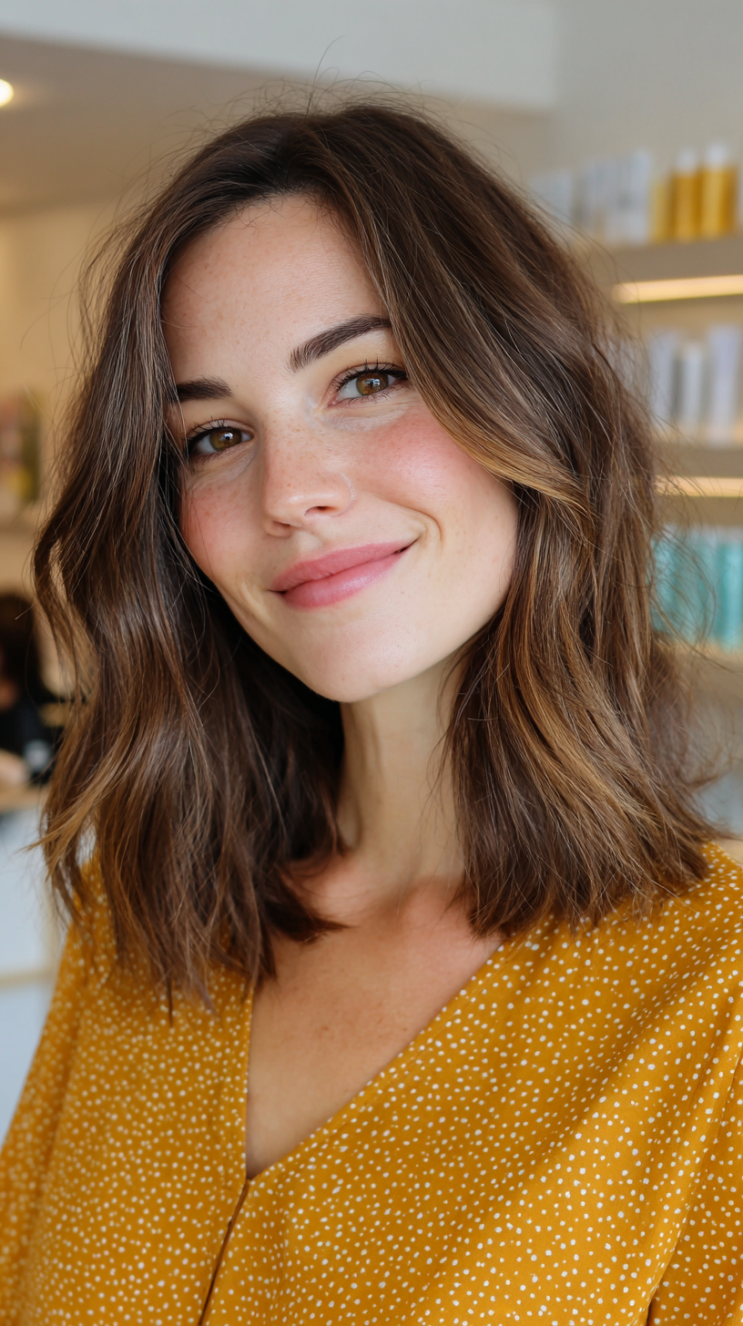 Effortless Brown Balayage with Soft Textured Layers