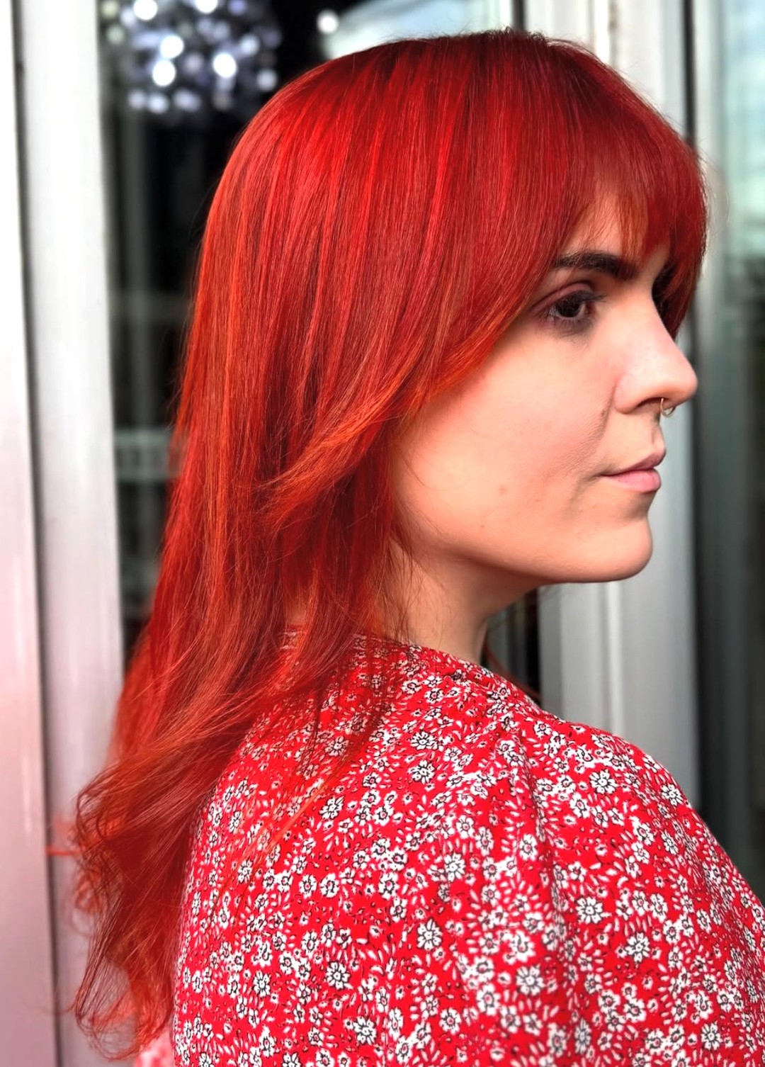 Fiery Copper Long Bob with Subtle Layers