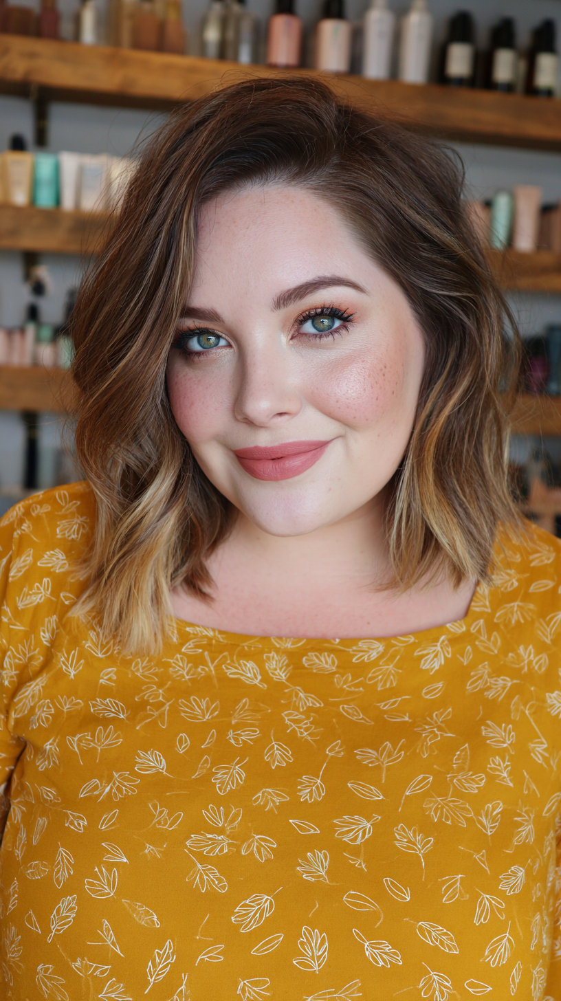 Modern Textured Long Bob with Subtle Ombre