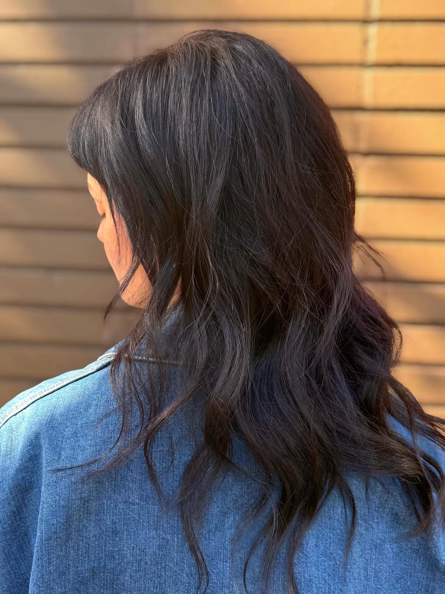 Sleek Midnight Brunette with Flowing Waves