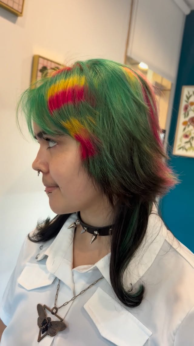 Stunning Emerald Base with Bold Rainbow Streaks