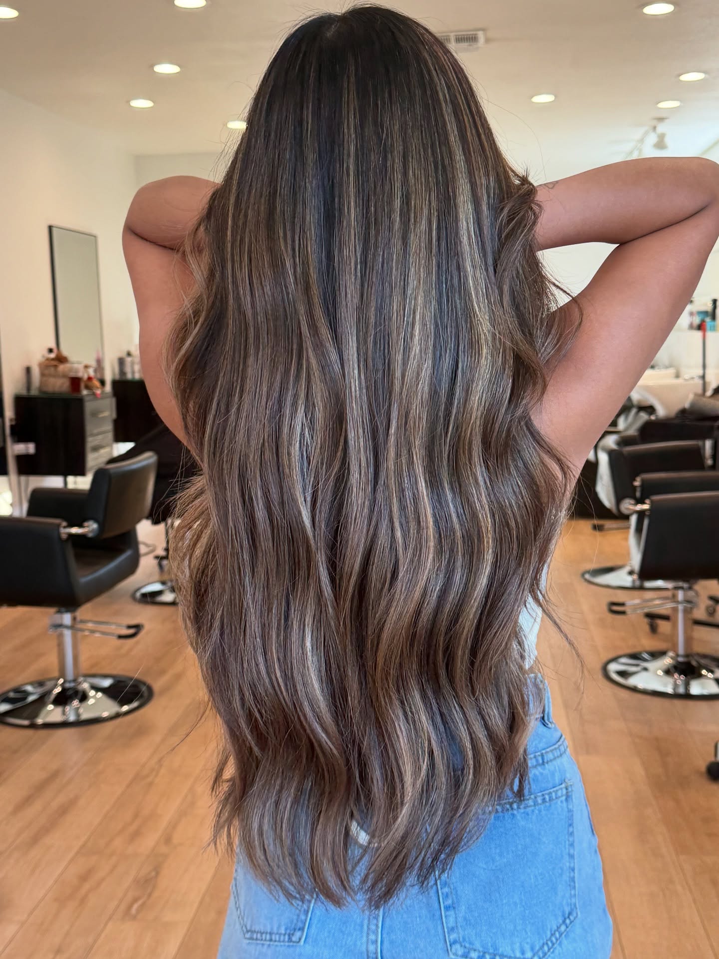 Sumptuous Ash Balayage with Beachy Waves
