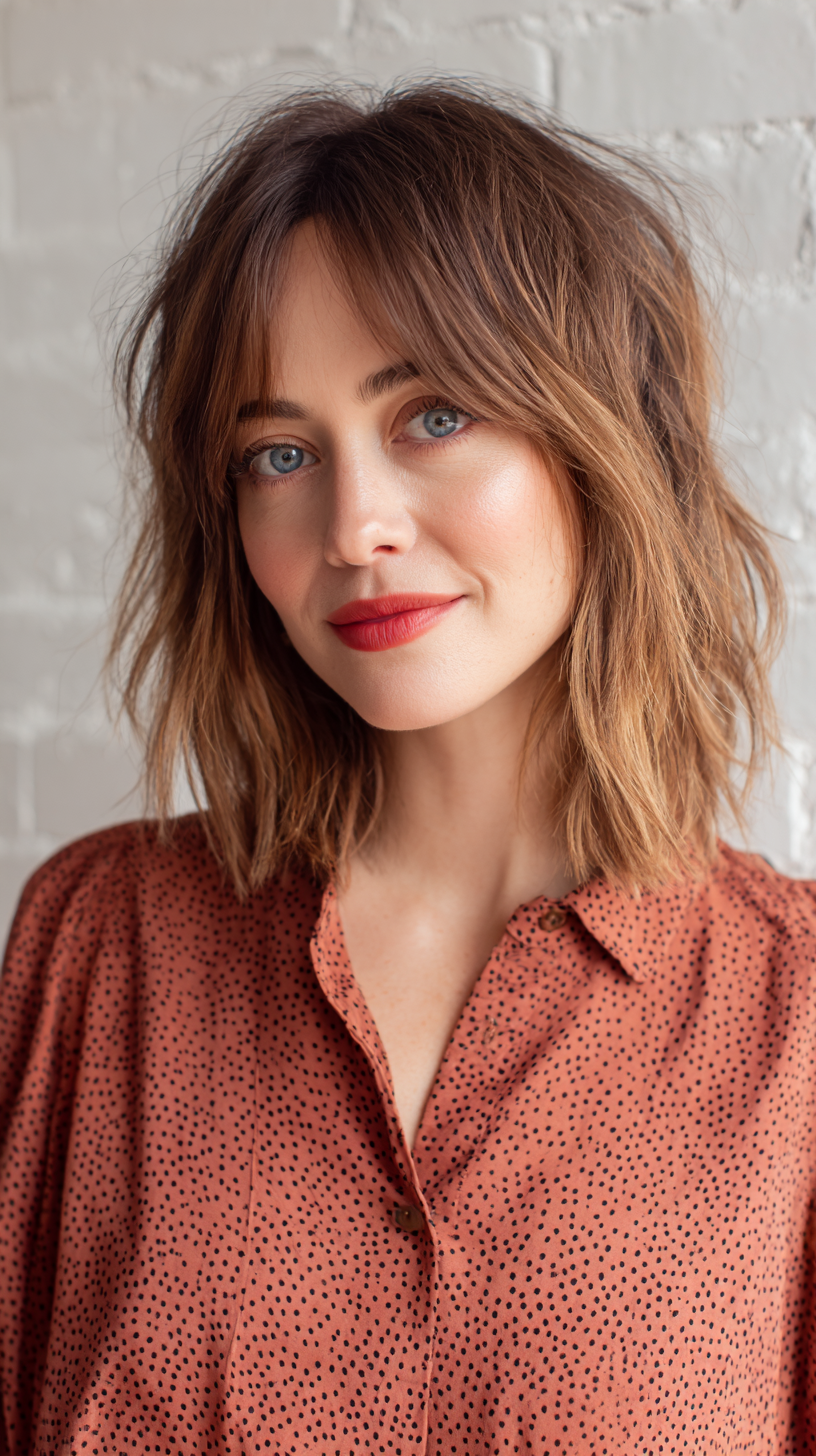 Textured Long Bob with Face-Framing Layers