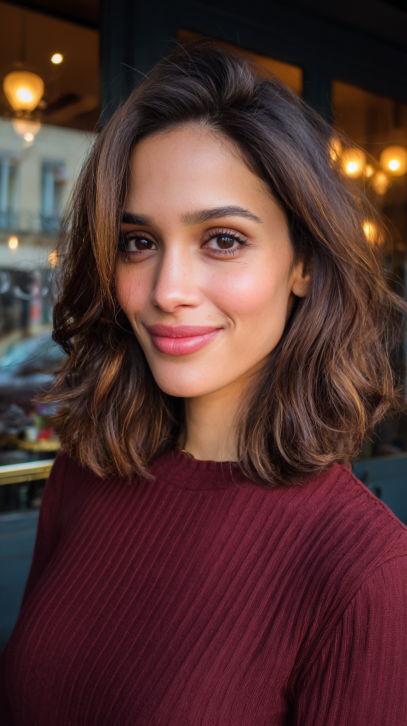 Textured Long Bob with Soft Face-Framing Layers