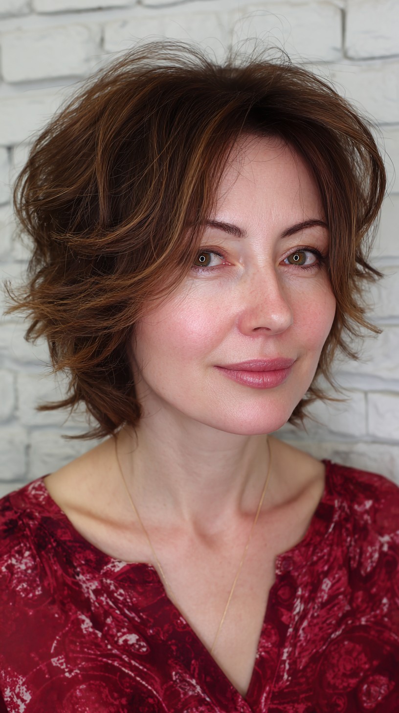 Autumn-Inspired Tousled Wolf Cut