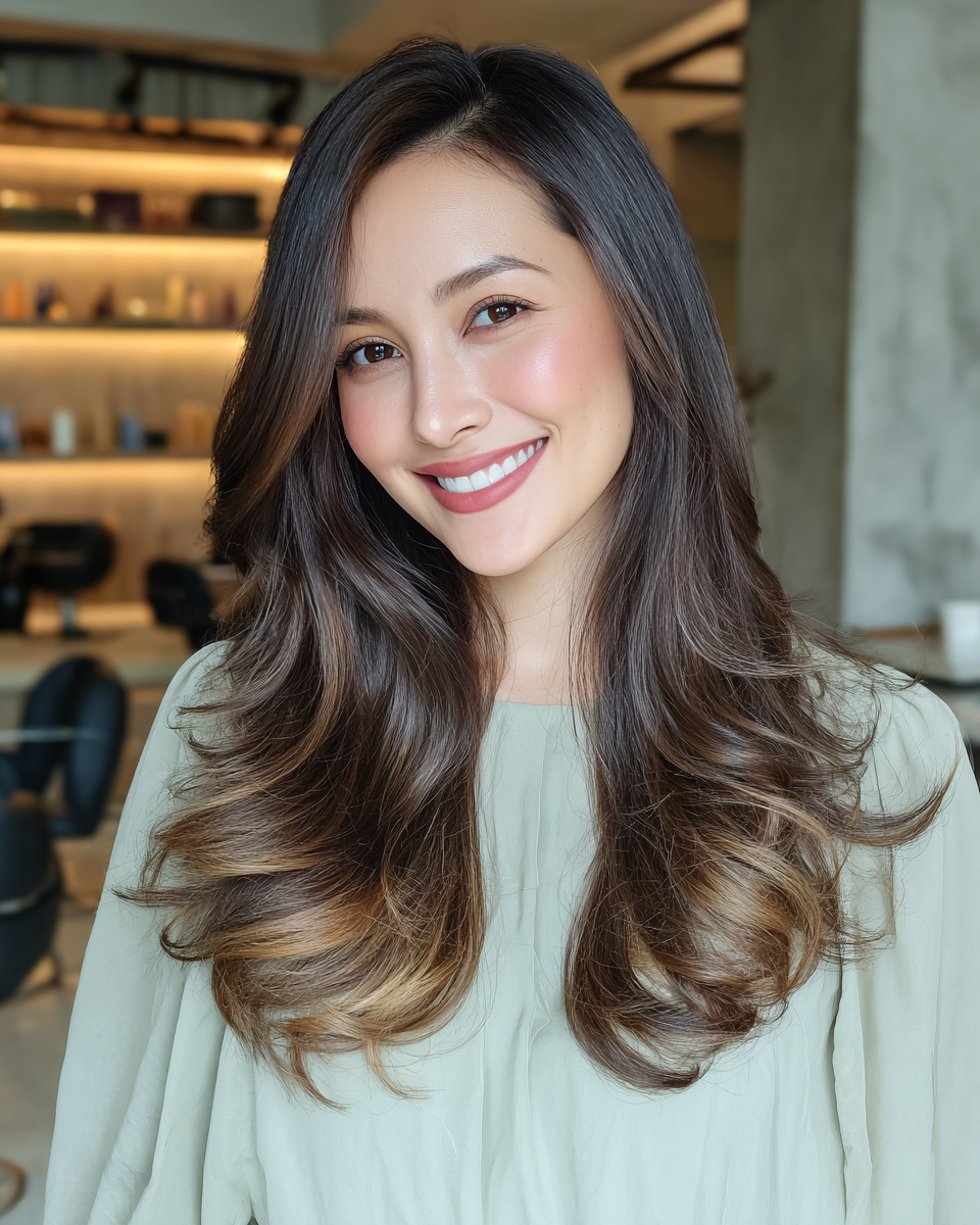 Beautiful Cascading Waves with Subtle Ombre