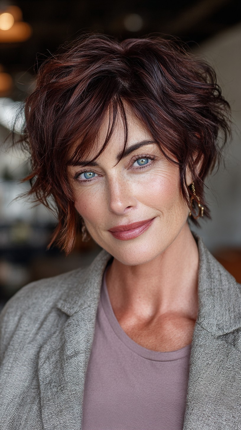 Burnished Auburn Wolf Cut with Soft Fringe