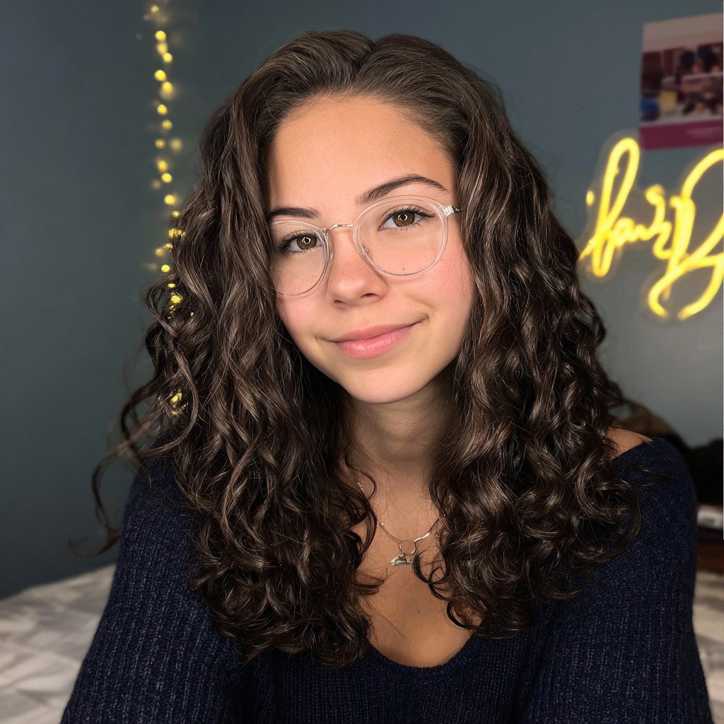 Charming Mid-Length Curly Locks with Glossy Definition