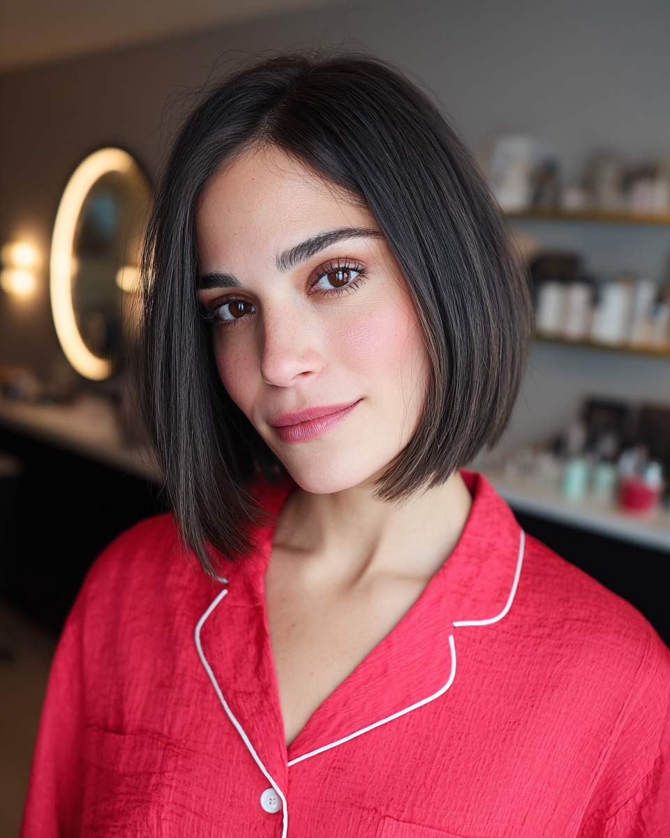 Chic Blunt Bob with Soft Textured Ends