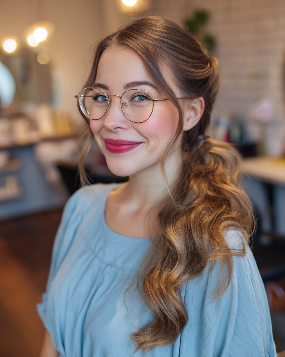 Chic Loose Waves with a Side Twist
