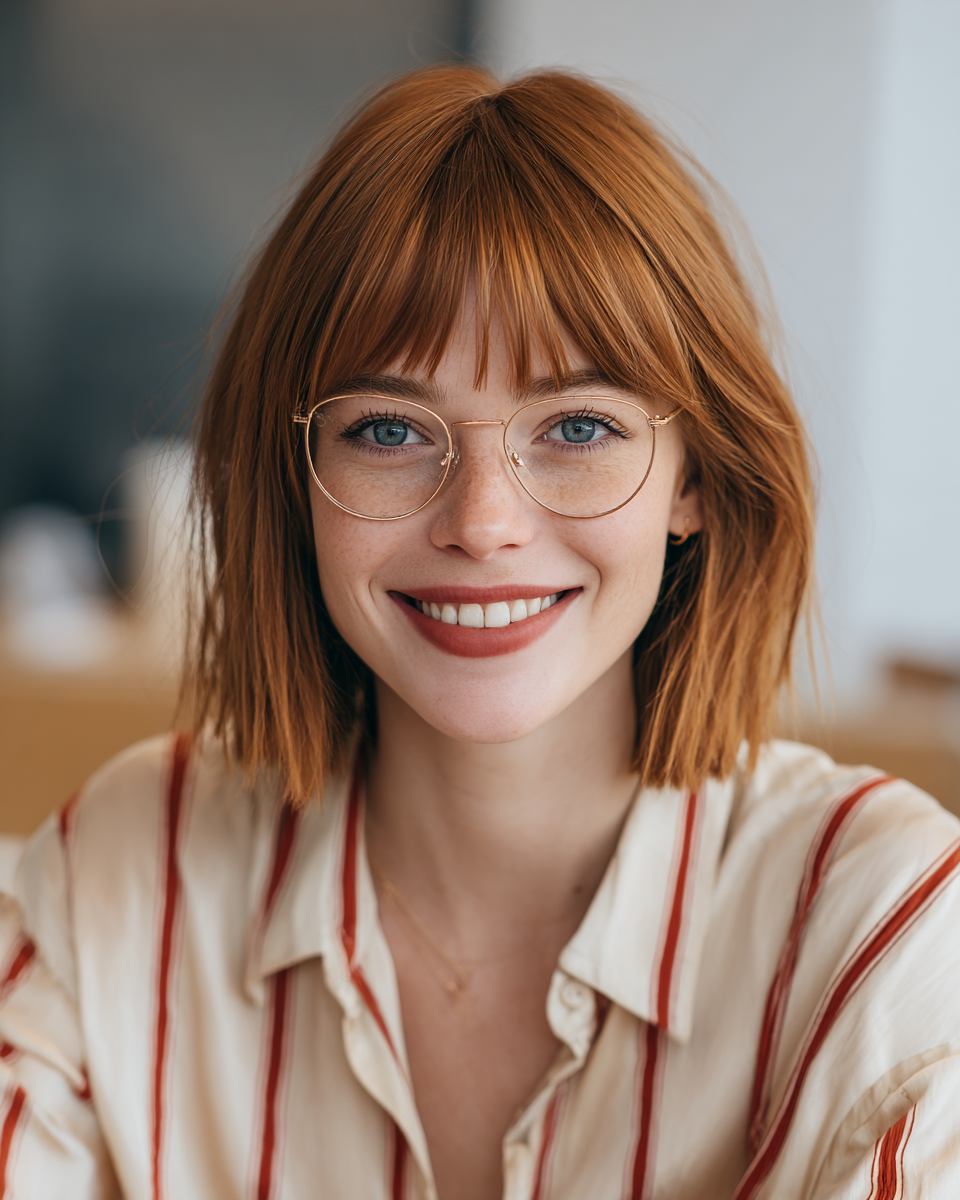 Chic Textured Bob with Soft Bangs