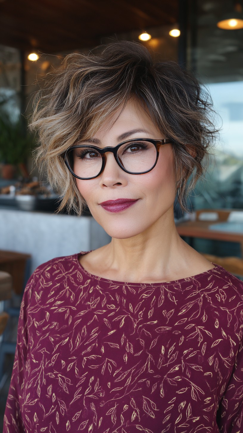 Chic Windswept Bronde Wolf Cut with Delicate Highlights