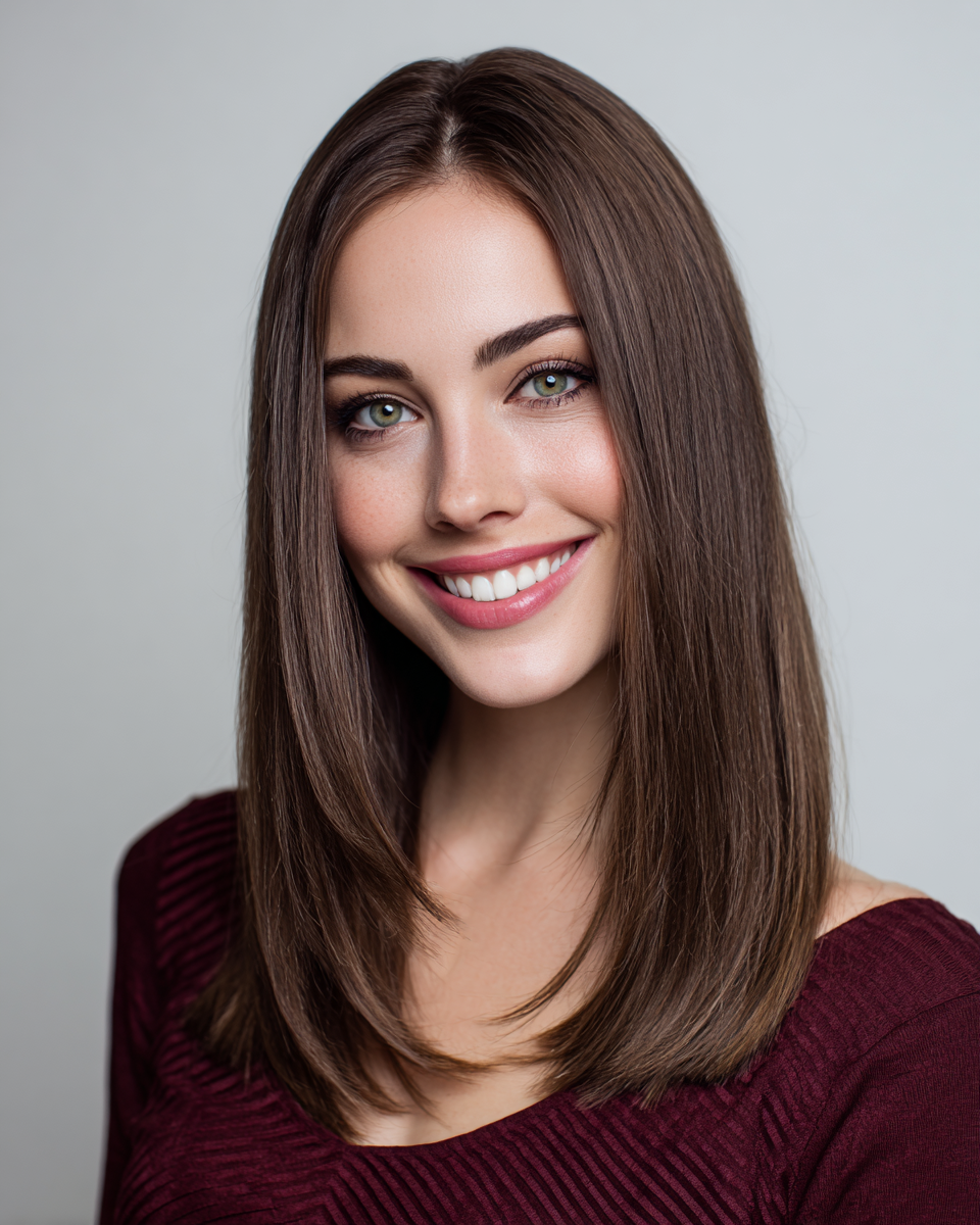 Classic Sleek Long Cut with Subtle Face Framing