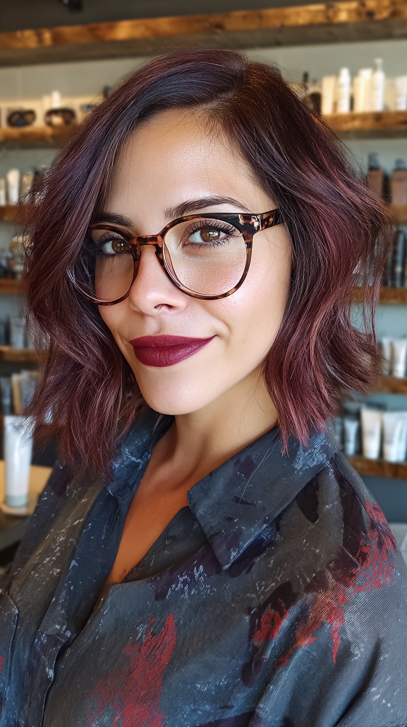 Deep-Burgundy-Wavy-Lob-with-Textured-Ends
