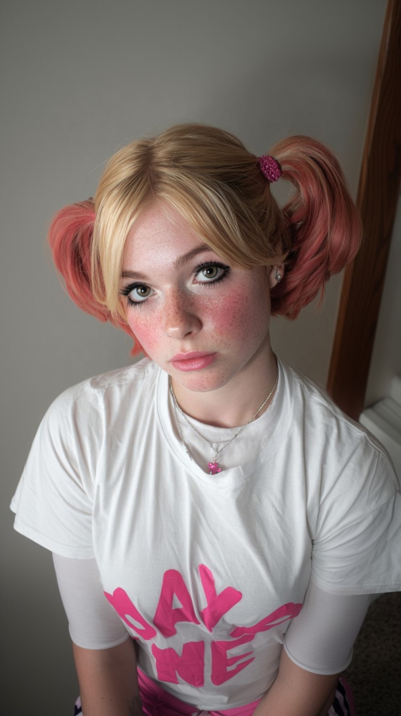 Pastel-Pink-Ombre-Pigtails-with-Playful-Twists