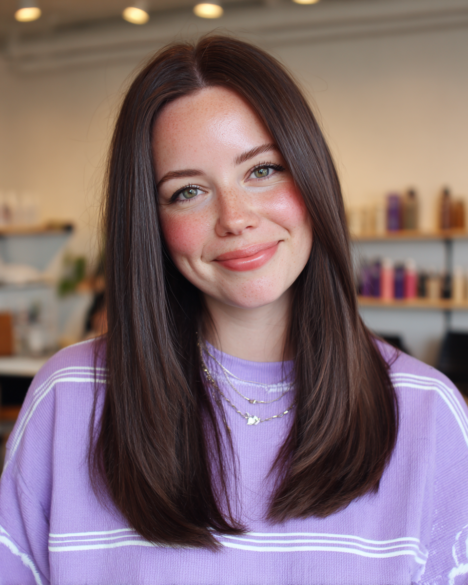 Polished Long Straight Cut with Subtle Layers