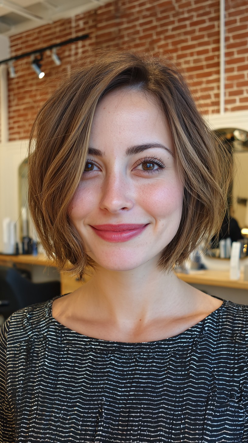 Sleek Chestnut Bob with Soft Gradation