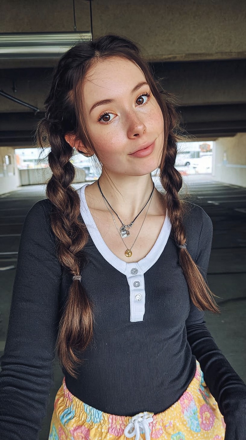 Textured-Twist-Chestnut-Pigtail-Braids