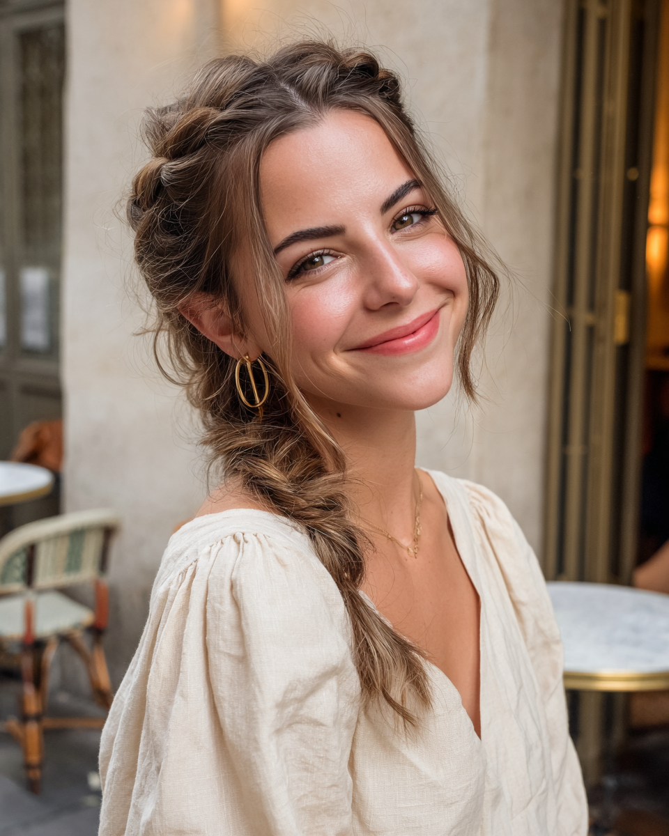 Whimsical Braided Side Ponytail