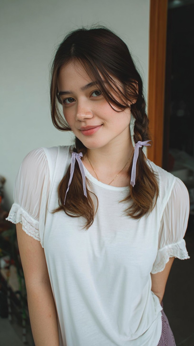 Whimsical-Twist-Pigtail-Braids-with-Lavender-Ties