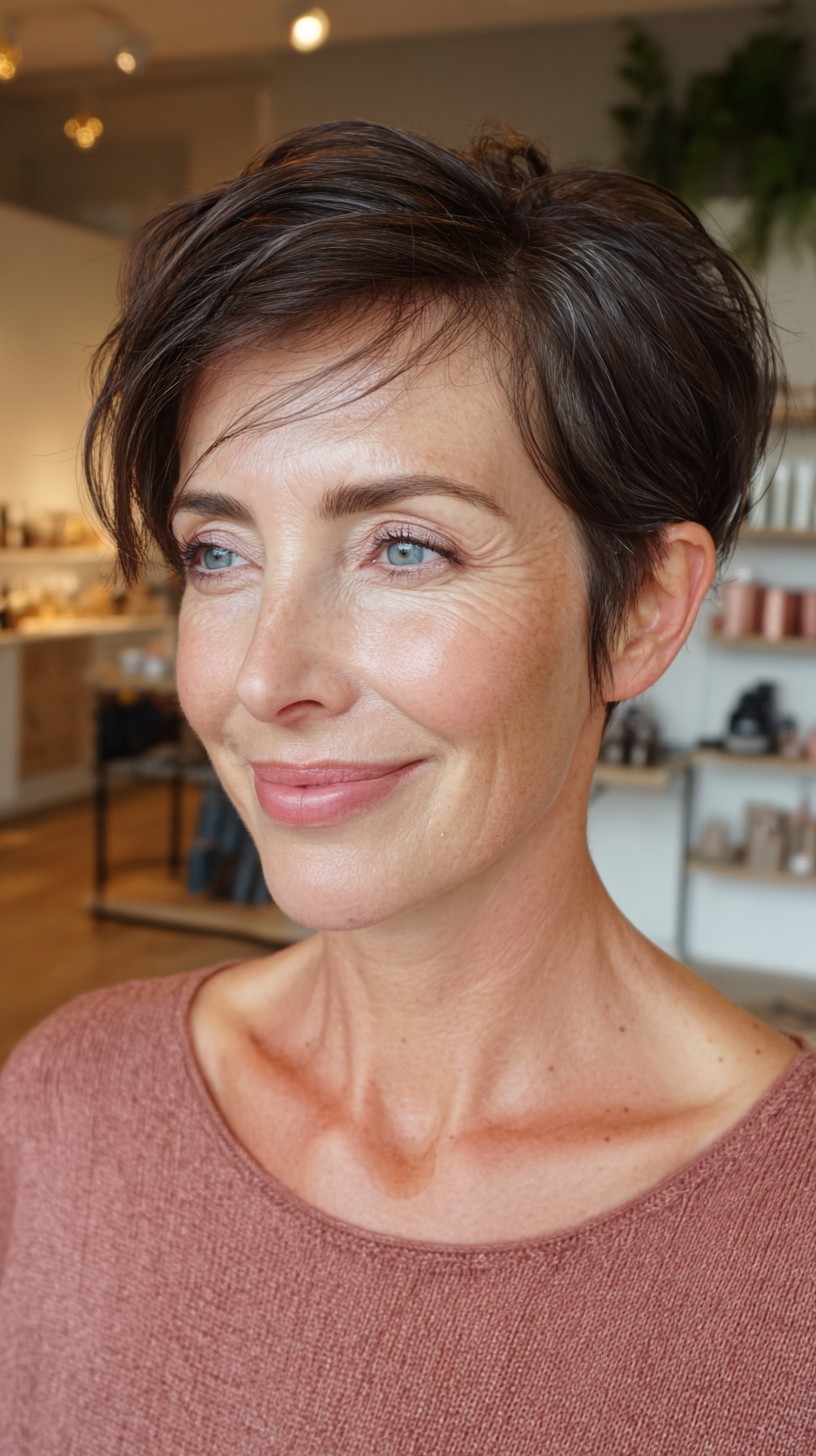 Chic Textured Pixie Cut with Dynamic Tapering