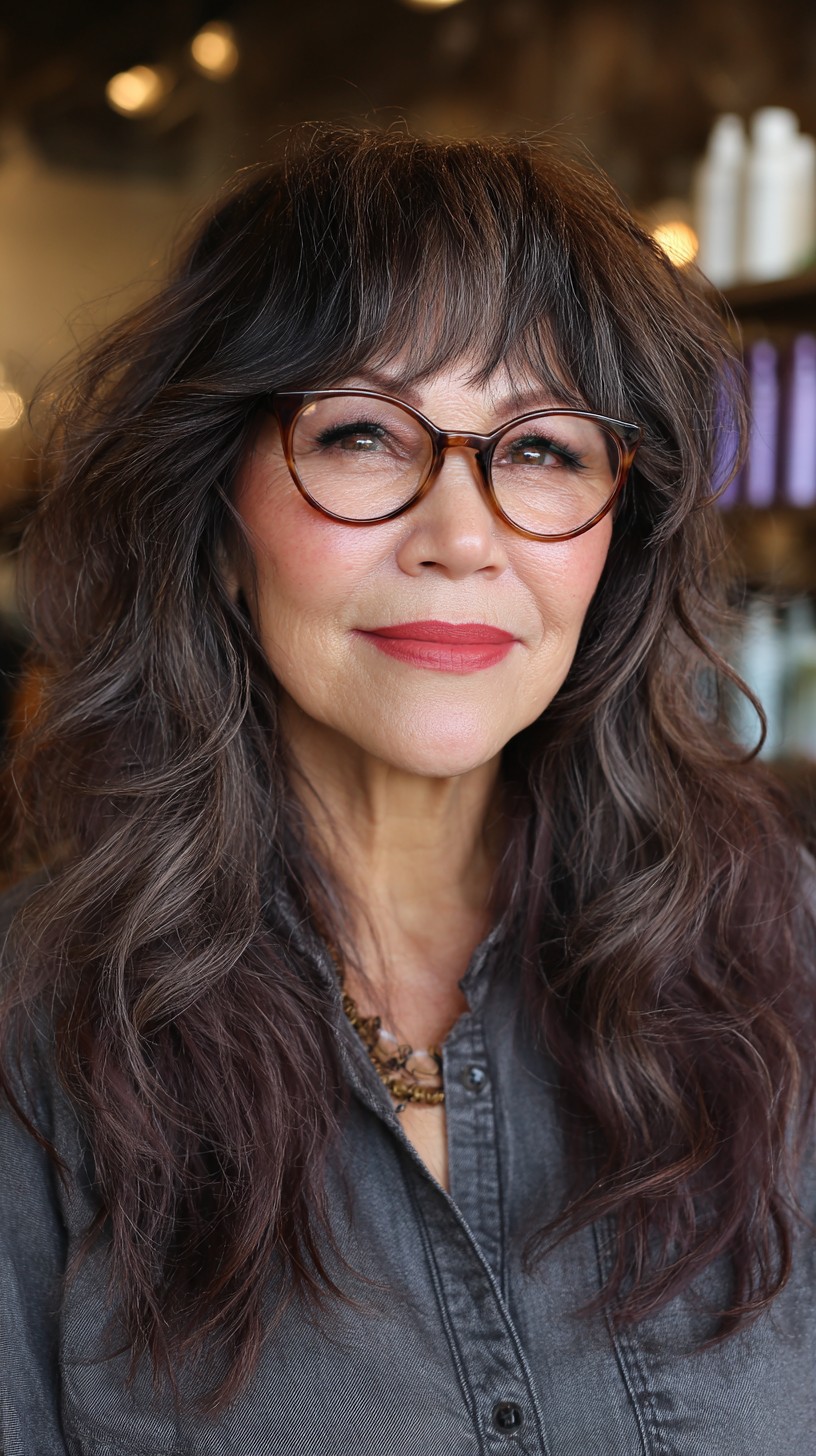 Mocha-Toned Waves with Gentle Bangs