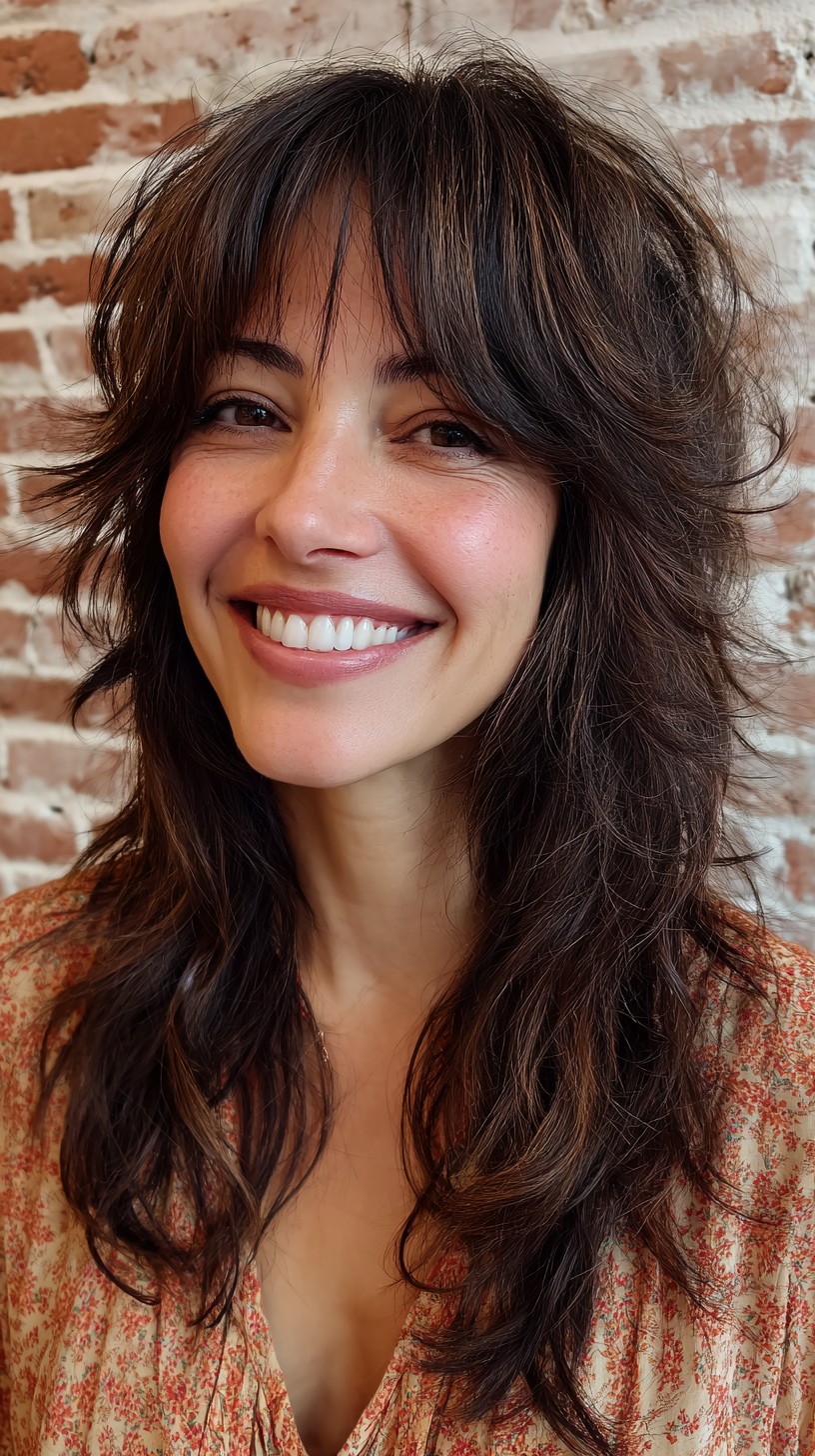 Natural Textured Cascading Mullet