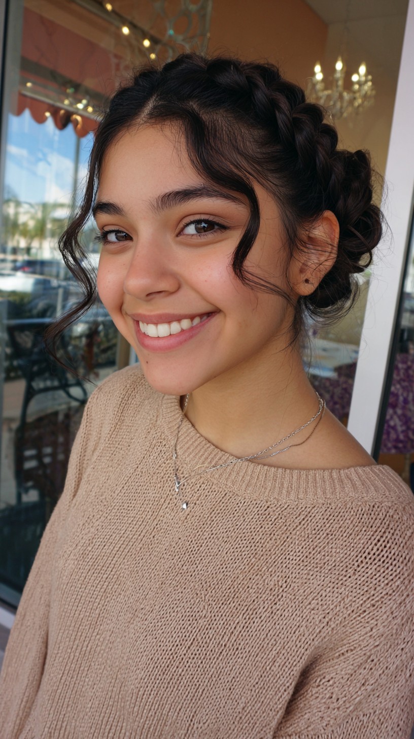 Playful Side-Swept Braids with Loose Waves