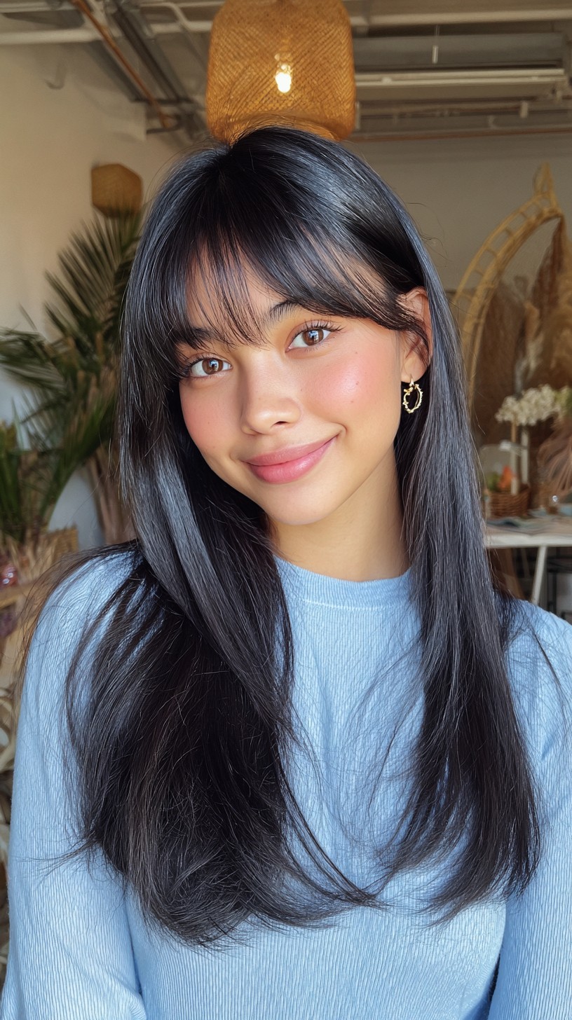 Sleek Mid-Length Bob with Smooth Bangs