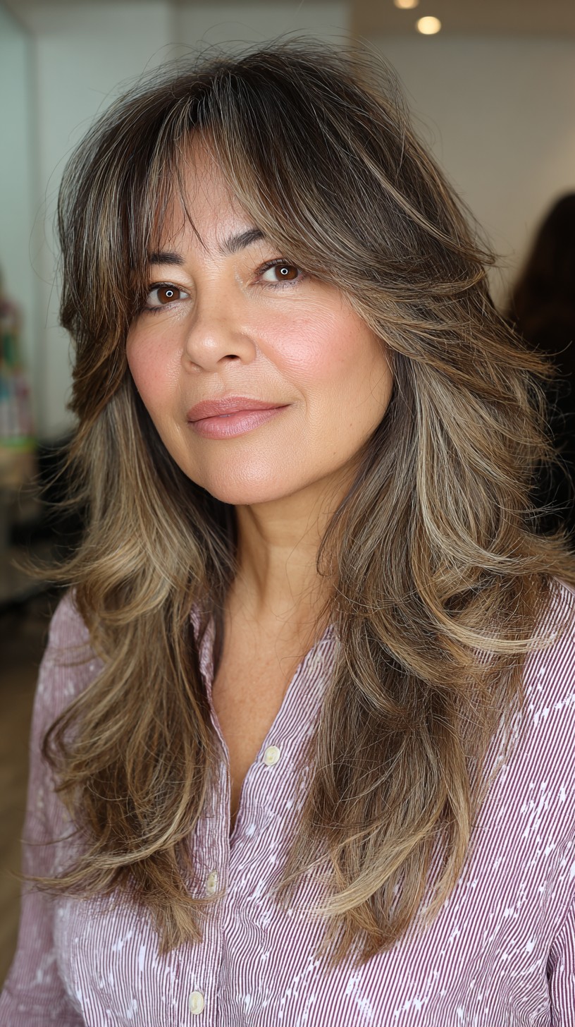 Soft Caramel Balayage with Feathered Layers