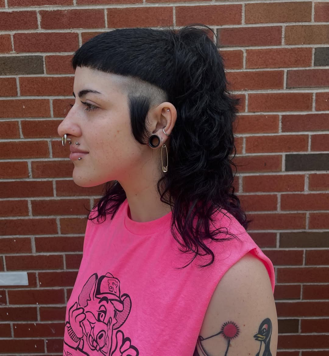 Asymmetrical Curled Mohawk with Side Shave