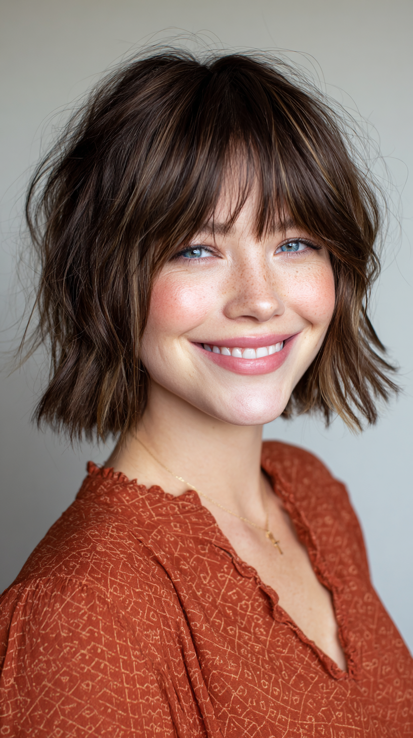 Casual Textured Bob with Playful Bangs