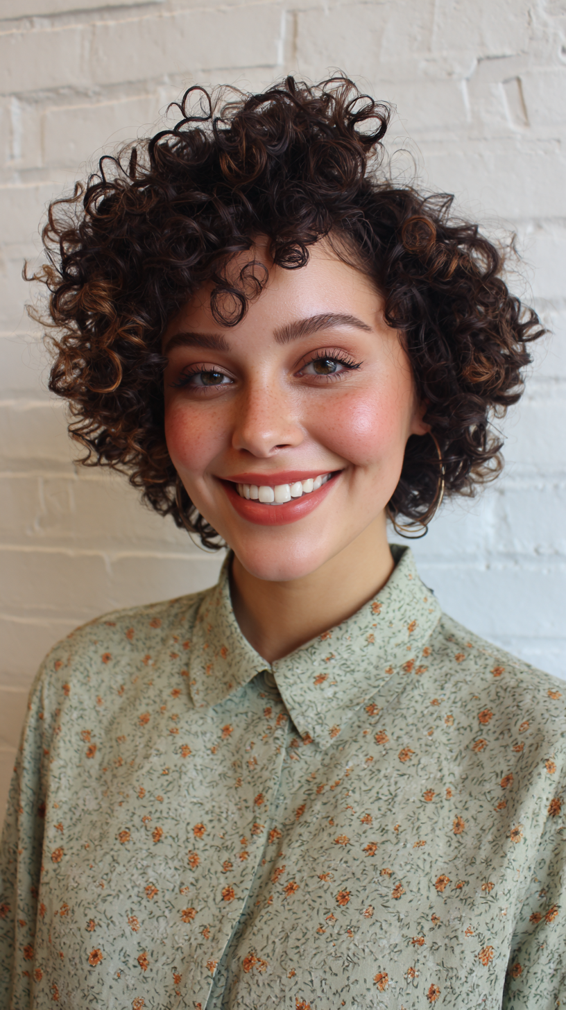 Charming Curly Bob with Defined Curls