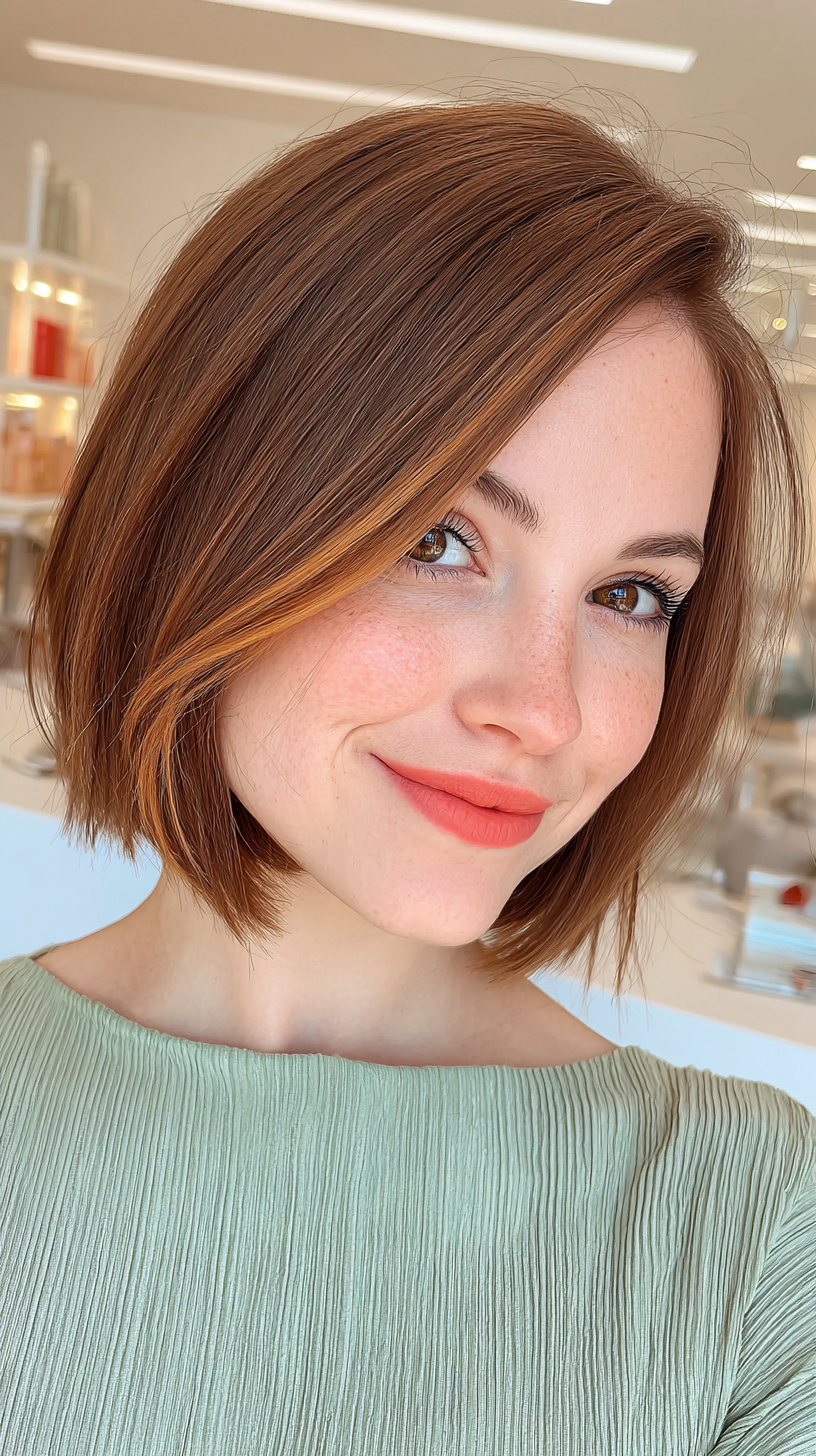 Chic Layered Bob with Subtle Highlights