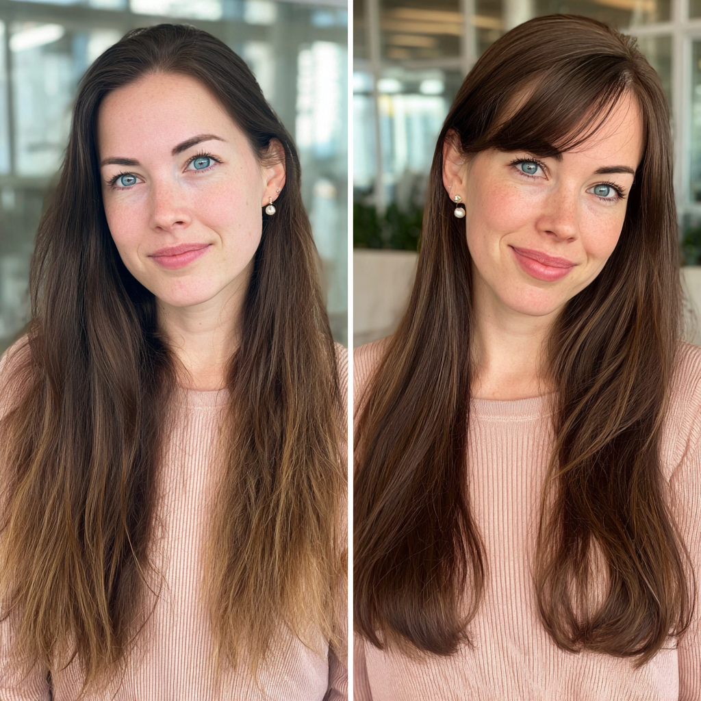 Chic Long Hair with Soft Side Bangs