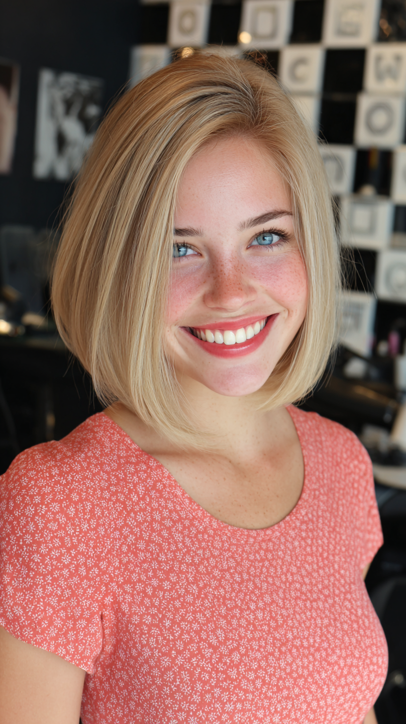 Fresh Blunt Blonde Bob with Subtle Volume
