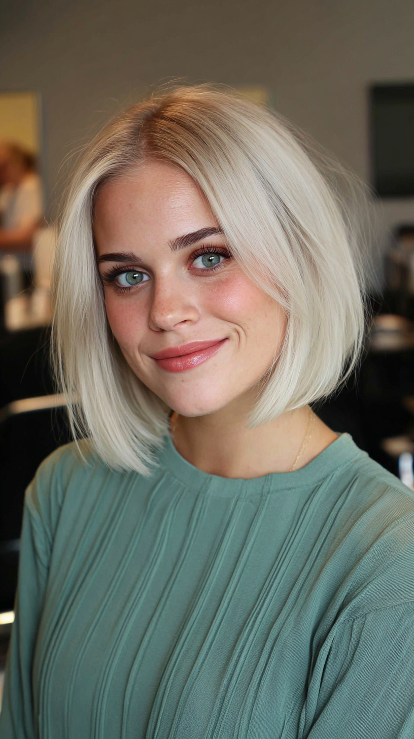 Modern Textured Blonde Bob with Subtle Layers