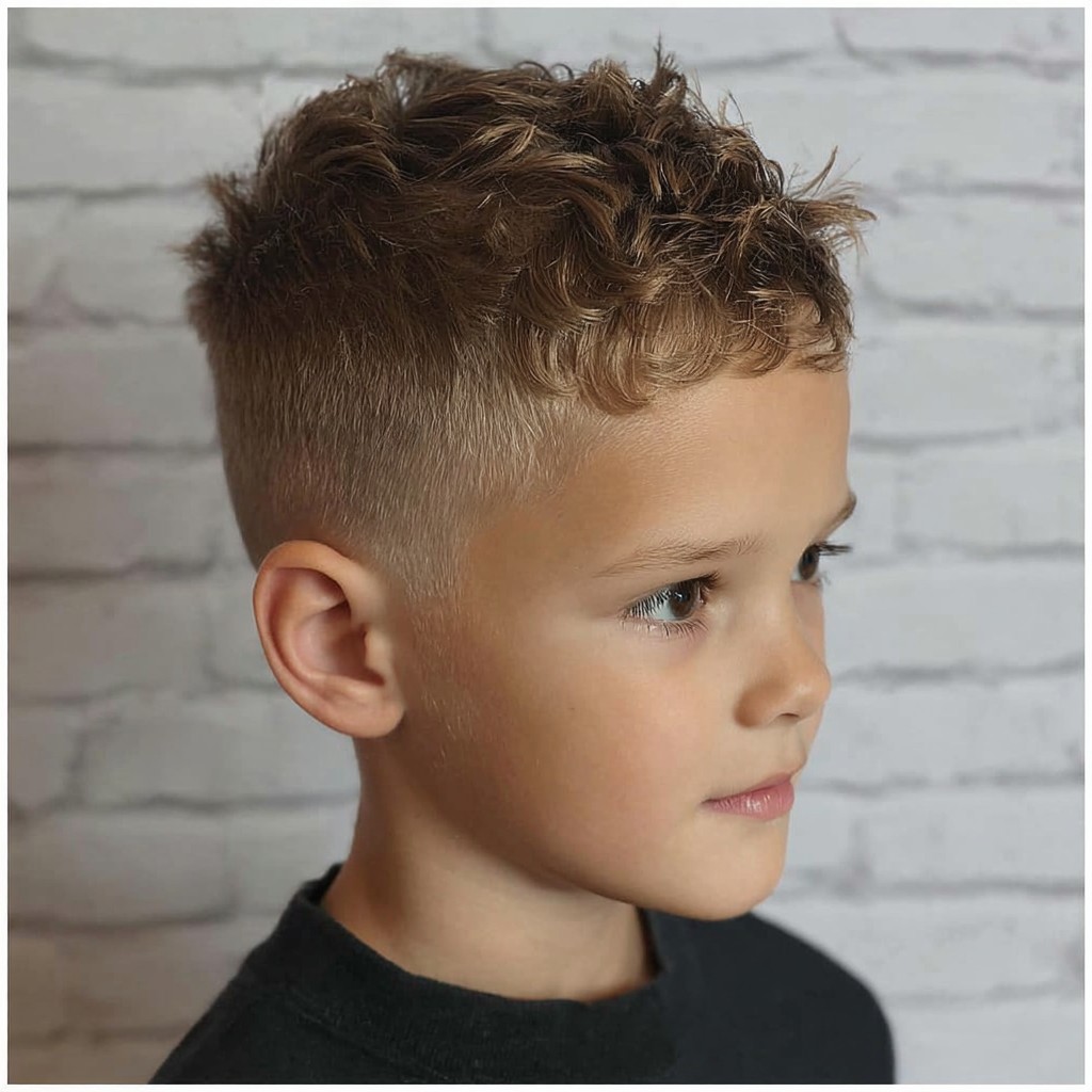 Modern Textured Crop with Subtle Fade for Boys